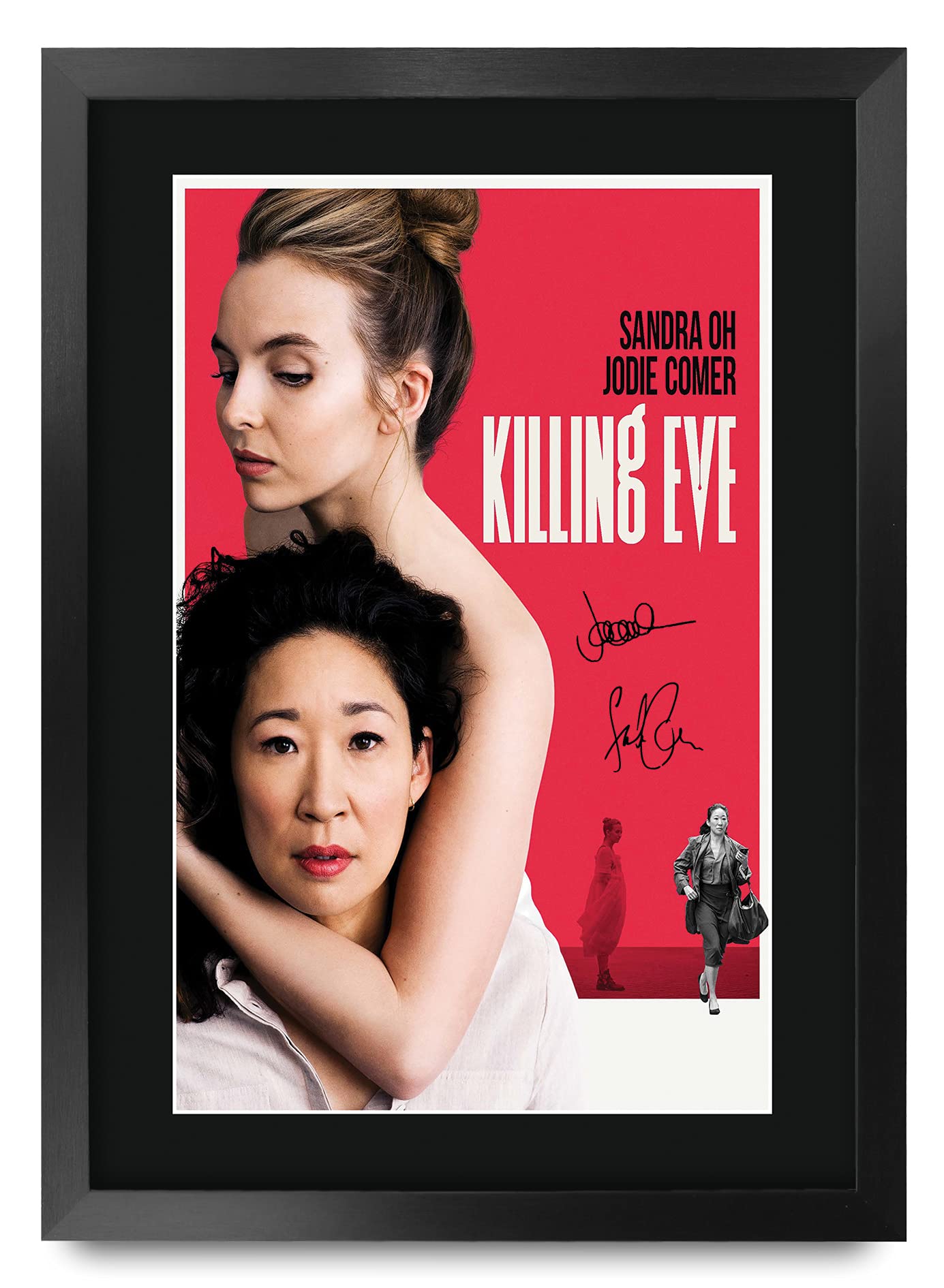 HWC Trading FR A3 Killing Eve Jodie Comer, Sandra Oh Gifts Printed Signed Autograph Poster for TV Memorabilia Fans - A3 Framed