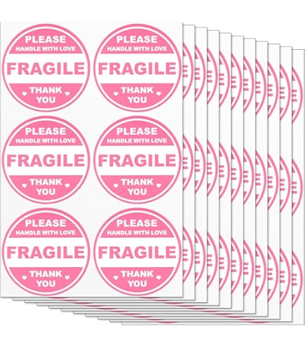 Amazon.com : 3x4.5 100 PCS Pink Fragile Handle with Love Labels