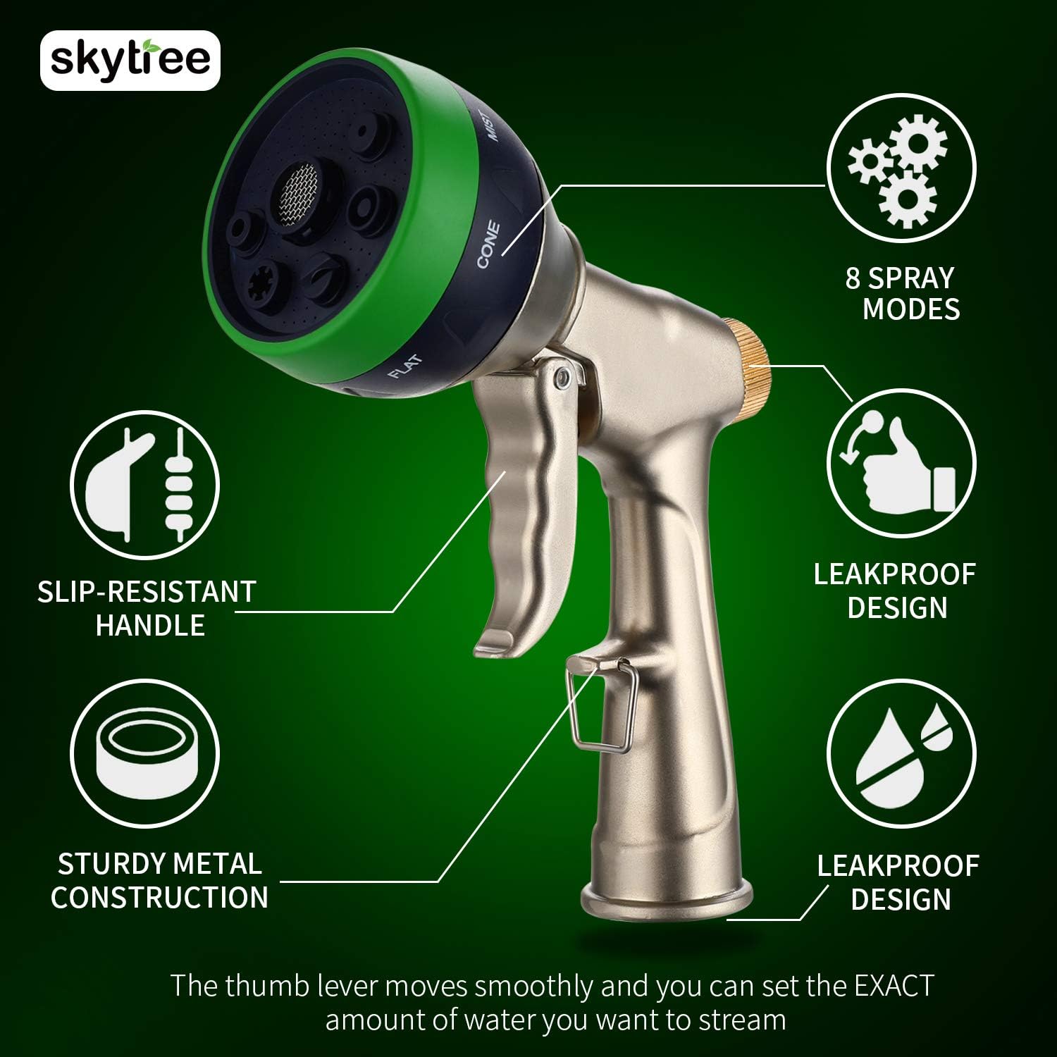 Garden Hose Nozzle, High Pressure Metal Hose Spray Nozzle for Garden Hose, 7 Function Sprayer Nozzle in Lawn and Garden : Garden & Outdoor