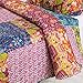 Coast to Coast Quilts for Queen Bed, Lightweight 3-Piece Queen Quilt Set, Soft Bedspread Queen Size- Bohemian Patchwork Coverlet (Mosaic, Full/Queen)