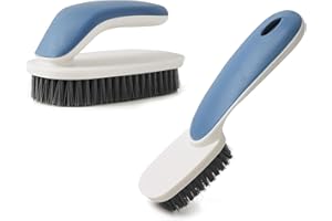 KAGYUAN Laundry Scrub Brush 2 Pack,Soft Bristle Cleaning Scrub Brush, Shoe Cleaning Brush, Brush for Stains on Clothes, Hat Brush, Household Cleaning Tool for Bathroom Countertop Bathtubs (Blue)
