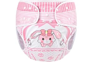 Littleforbig Washable Adjustable Reusable Waterproof Cloth Adult Diaper Wrap Cover - Baby Usagi M