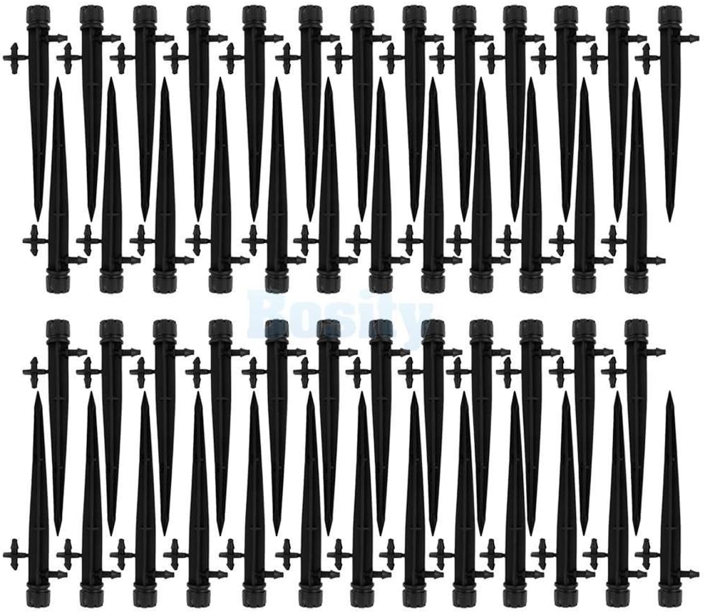 50x Adjustable Water Flow Irrigation Drippers on Stake Emitter Drip System