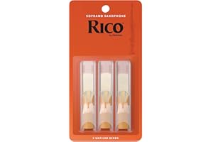 D'ADDARIO D’Addario Woodwinds - Rico Soprano Sax Reeds - Soprano Saxophone Reeds - Soprano Reeds Crafted for Beginners, Students, Educators - Strength 1.5, 3-Pack