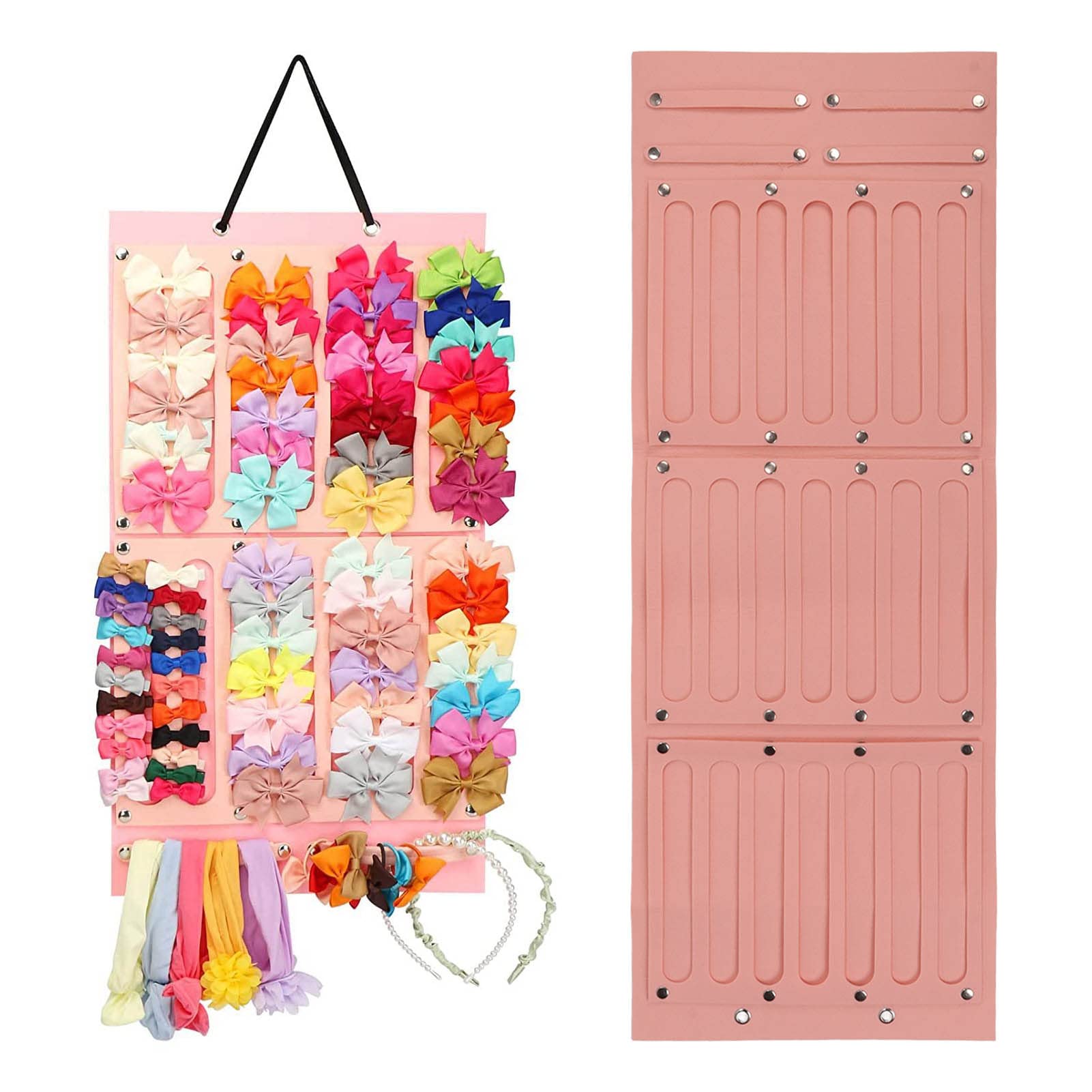 Hair Bow Holder Organizer For Girls, Large Capacity Decorative Felt Barrettes Hanger Holder For Headbands, Hair Clips, Hair Ties, Scrunchies