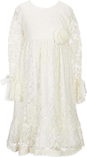 cream lace long sleeve dress