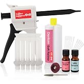 E&amp;E Multi-Use Soft Silicone Denture Reline Kit, Dispensing Gun | Upper &amp; Lower Denture Set, 1-Minute Working Time, 2-Minute Setting Time, Soft Silicone Cushioning for Everyday Comfort
