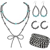 Navajo Pearl Bow Necklace Western Jewelry for Women Cowgirl Turquoise Necklaces Jewelry