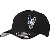 Police K-9 Unit Dog Skull Thin Blue Line 6277/6477 Custom Embroidered Baseball Flex Fitted Baseball Hat