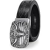 BELTROAD Mens Ratchet Western Belt Leather Cowboy Belts for Men with Automatic Western Buckle Belt for Jeans Christmas Gifts