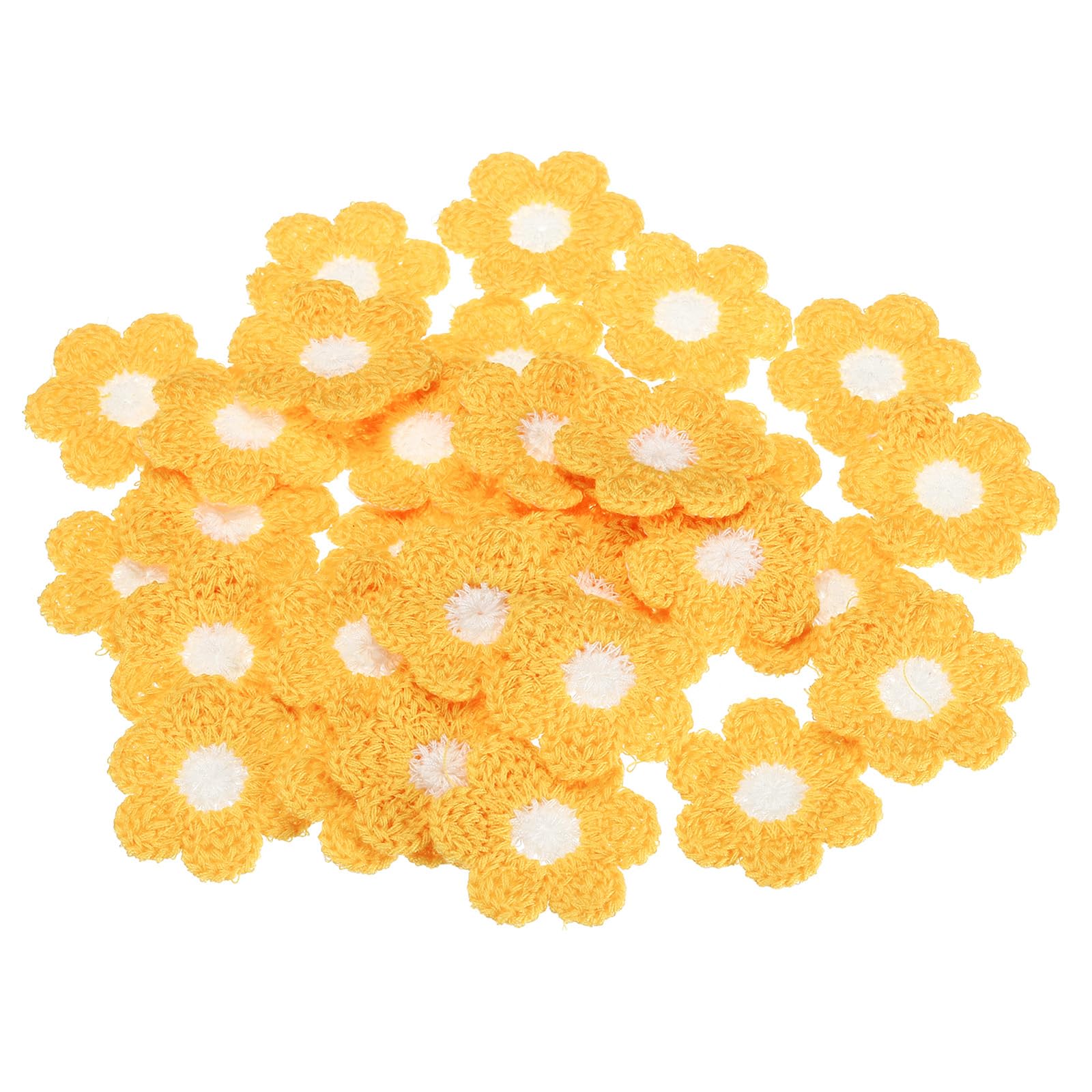PATIKIL Sew on Patches for Clothes, 32 Pack Flower Patch Embroidered Appliques for Clothing Decoration Backpack Jean Hat DIY Craft, Yellow