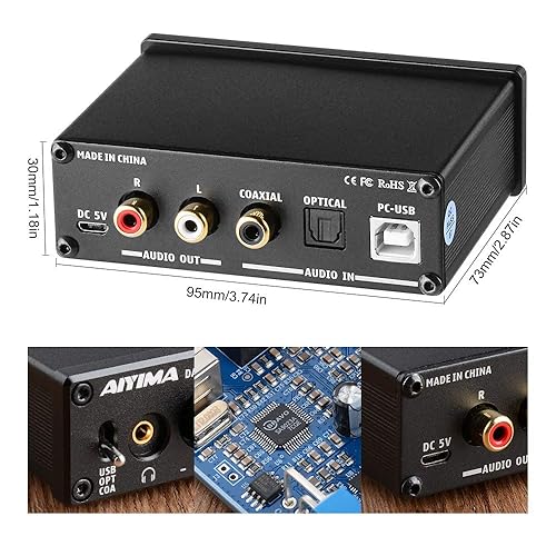AIYIMA DAC-A2 Dac Headphone Amplifier with Bass and Treble - Main Image
