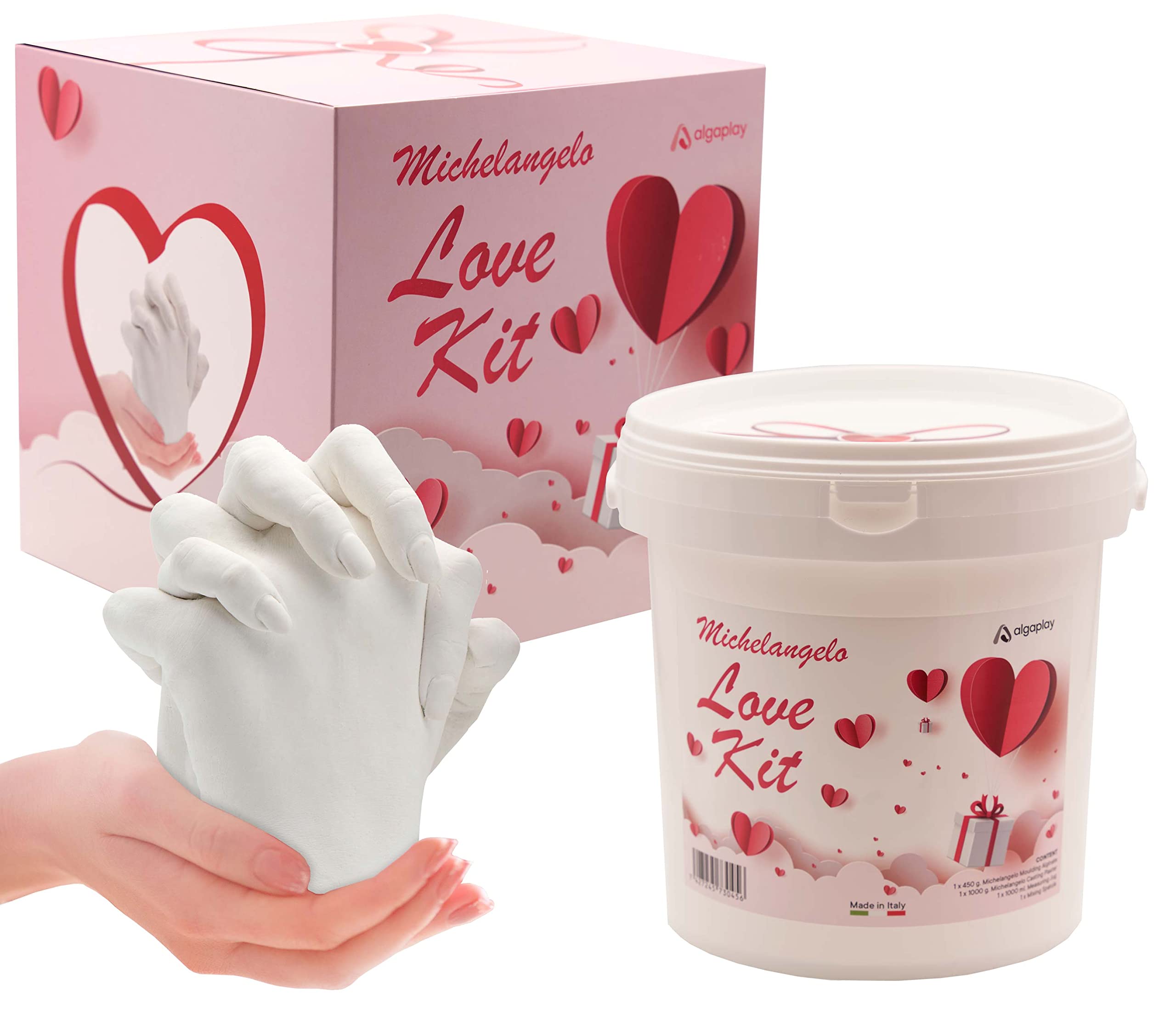 Algaplay Michelangelo Kit - All-in-One Hand Casting Kit. Holding Hands Set for Couples, Families and Friends