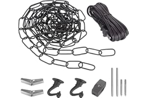 Canomo Swag Light Kit Included 12 Feet Chandelier Chain, 15 Feet Lighting Cord and Instructions for Chandelier, Pendant Light and Ceiling Fan Light, Oil Rubbed Bronze