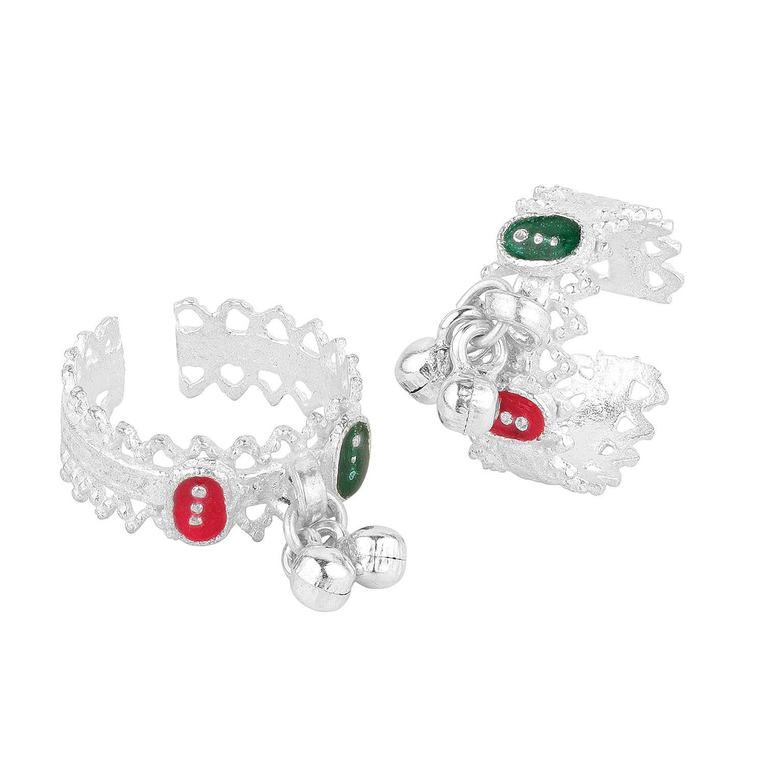 Buy JewelleryHut Pure Silver Toe Ring Bichiya With Ghungharoo for Women