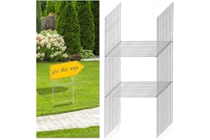 Ai-OUMLEEF Yard Sign Stakes,10pcs H Frame Wire Stakes,Lawn Sign Stake,Heavy Duty Metal H-Frame Wire Stakes for Billboard Meta