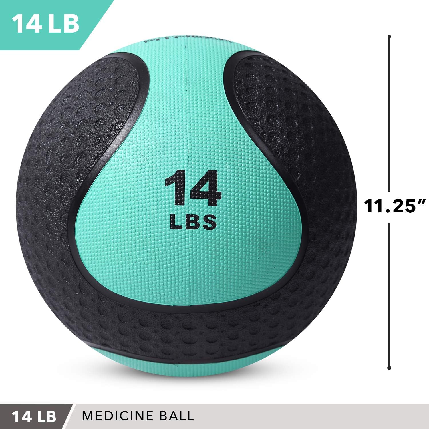 Medicine Exercise Ball with Dual Texture for Superior Grip by Day 1 Fitness - 14 Pounds - Fitness Balls for Plyometrics, Workouts - Improves Balance, Flexibility, Coordination : Sports & Outdoors