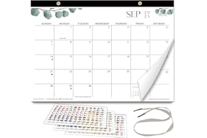 Calendarin Desk Calendar 2025-2026 for Canada, 17x12 Inch, 22 Months from September 2025 to June 2027, 160 GSM Thick Paper, P