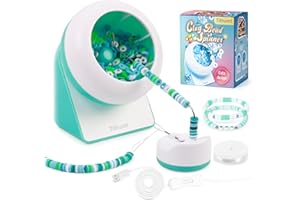 Tilhumt Clay Bead Spinner, Electric Bead Spinner for Jewelry Making, Friendship Bracelets Maker with Needle and Elastic String, Gift for Patent Design, Green (Beads Not Included)