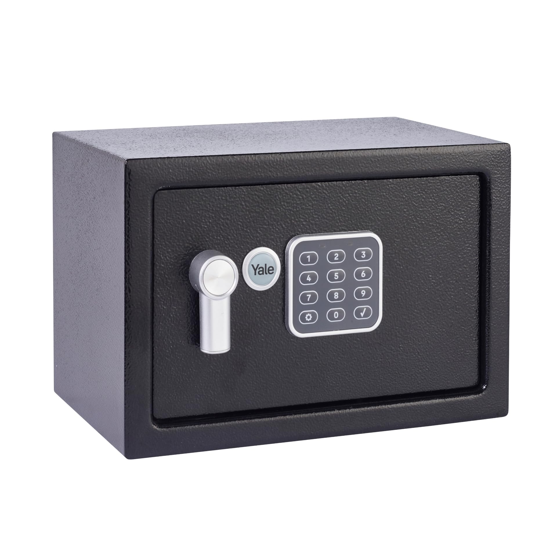 Yale Small Alarmed Value Safe, 130dB Built In Alarm, Steel Construction, Steel Locking Bolts, Emergency Overide Key, Wall And Floor Fixings, Black, YEC/200/DB1