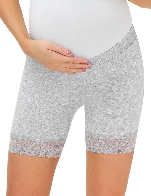 Maternity Comfortably Smooth Slip Shorts with Lace Opening for Under
