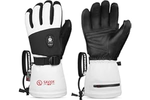SAVIOR HEAT Heated Ski Gloves 2.0 for Men Women with 7.4V 3000mAh Fast Charging Electric Rechargeable Batteries 3M Thinsulate