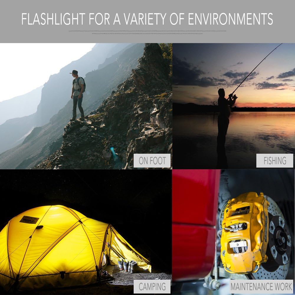 Flashlight, NICRON N7 600 Lumens Tactical Flashlight, 90 Degree Mini Flashlight Ip65 Waterproof Led Flashlight 4 Modes- Best High Lumens are for Camping, Outdoor, Hiking （Not Including Batteries）Gift - - 