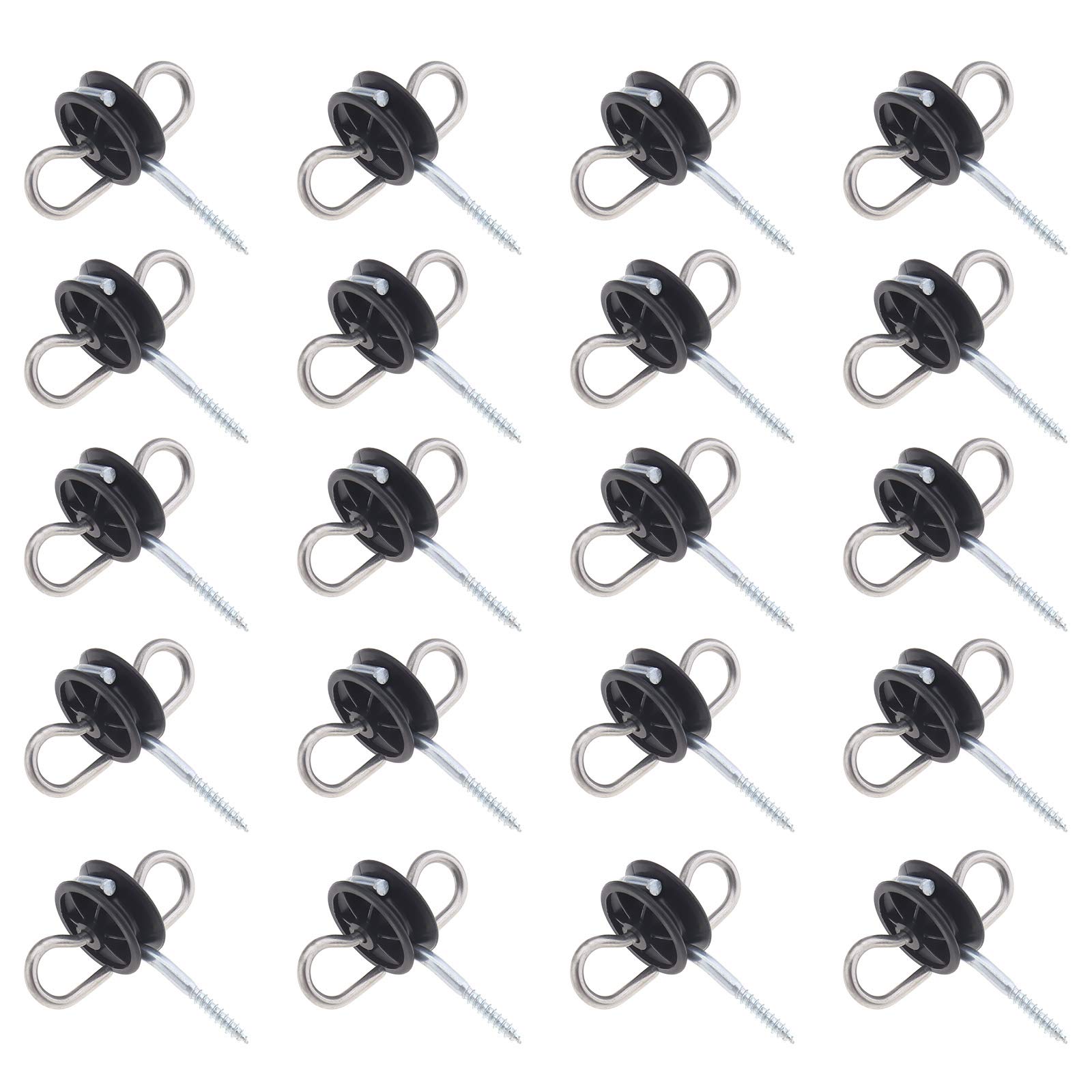 Be In Your Mind 20Pcs Dual Ring Insulator Fence Anchor, Low Impedance Farm Wooden Post Gate Handle Fastener