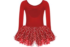 Zaclotre Girls Ballet Long Sleeve Skirted Leotards with Tutus Skirt Dance Dress Ballerina Outfits