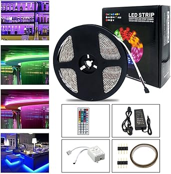 Neraon 12v Dc Rgb Led Strip Lights Kit 5m 300 Units Color
