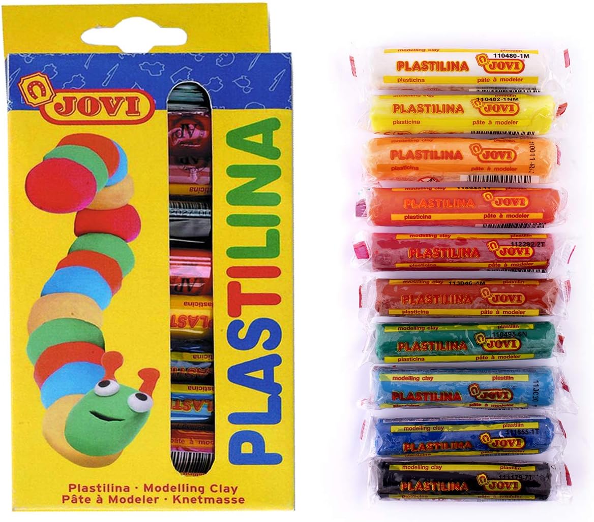 Jovi - Plasticine 10 bars of Non-drying Modelling Clay Bars, 15 gr each, Vegetable base, Non-toxic and Gluten Free (P70/24) - Image 3