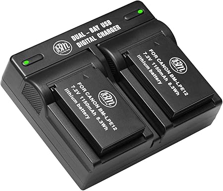 Amazon Com Bm Premium 2 Pack Of Lp E12 Batteries And Usb Dual Battery Charger For Canon Eos M Eos M2 Eos M10 Eos M50 Eos M50 Mark Ii Eos M100 Eos M0 Sx70 Hs