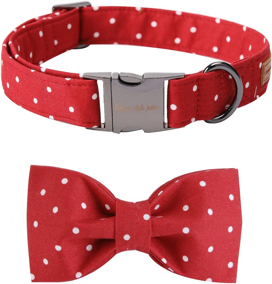 Unique Style Paws Pet Soft &Comfy Bowtie Dog Collar and Cat Collar Pet Gift for Dogs and Cats 6 Size and 7 Patterns