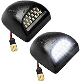 LESAUCE Full LED License Plate Light Tag Lamp Assembly Replacement for Chevy Silverado 1500 2500 3500 Suburban Tahoe GMC Sierra Yukon XL for Escalade, 6000K White, Pack of 2