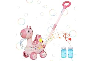 Bubble Mower Automatic Bubbling Cartoon Bubble Lawn Mower Battery Powered with LED & Solution Musical Garden Deer Machine for