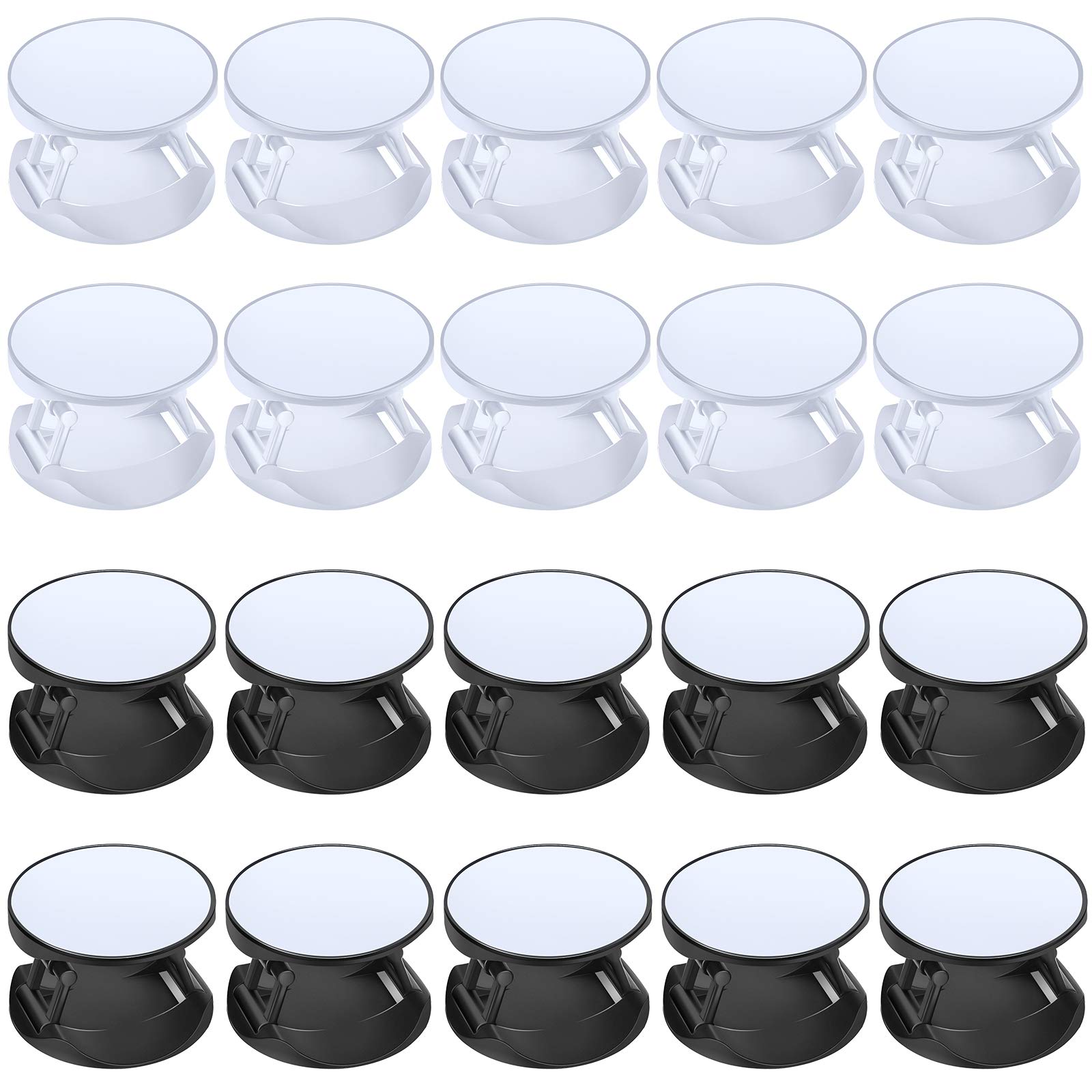 Weewooday 20 Pcs Sublimation Socket Blank Phone Grip Holders Collapsible Phone Grips Self Adhesive Sublimation Holders for Smartphones and Tablets(Black and White)