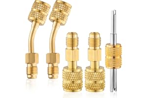 Tigbear R410A Mini Split Adapters, R410A Adapter Kit, R410A Charging Vacuum Port Connector with 5/16" Female to 1/4" Male, R410A Vacuum Pump Adapters for HVAC Refrigerant System