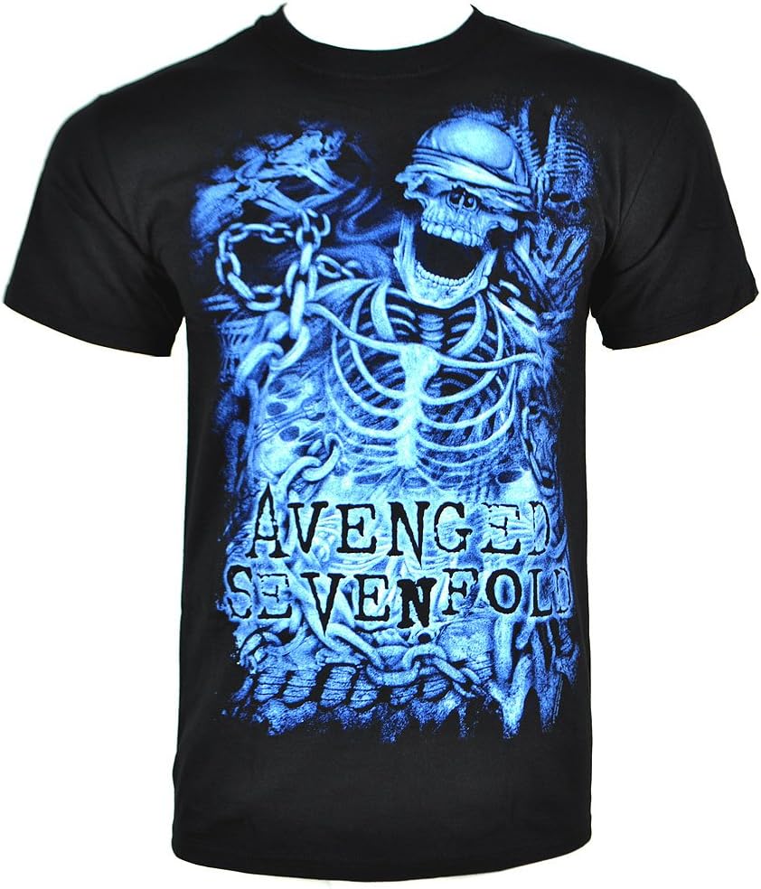 Official Avenged Sevenfold Chained Skeleton T Shirt (Black)