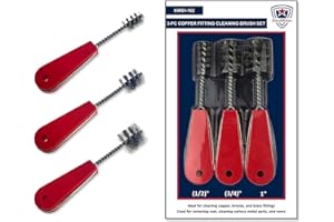 KWALITISTAR Copper Pipe Cleaner, Pipe Fitting Brushes, Clean Inside of Fittings for Soldering, 3PC: 1/2 in, 3/4 in, and 1.0 inch