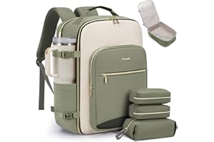 LOVEVOOK 40L Travel Backpack for Women & Men, Airline Approved Carry On Luggage with 3 Packing Cubes, TSA Overnight Bags, Waterproof Personal Item Bag, Weekender Essentials Backpacks fits 17" Laptop