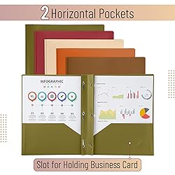 Mr. Pen- Plastic Folders with Pockets and Prongs, 5