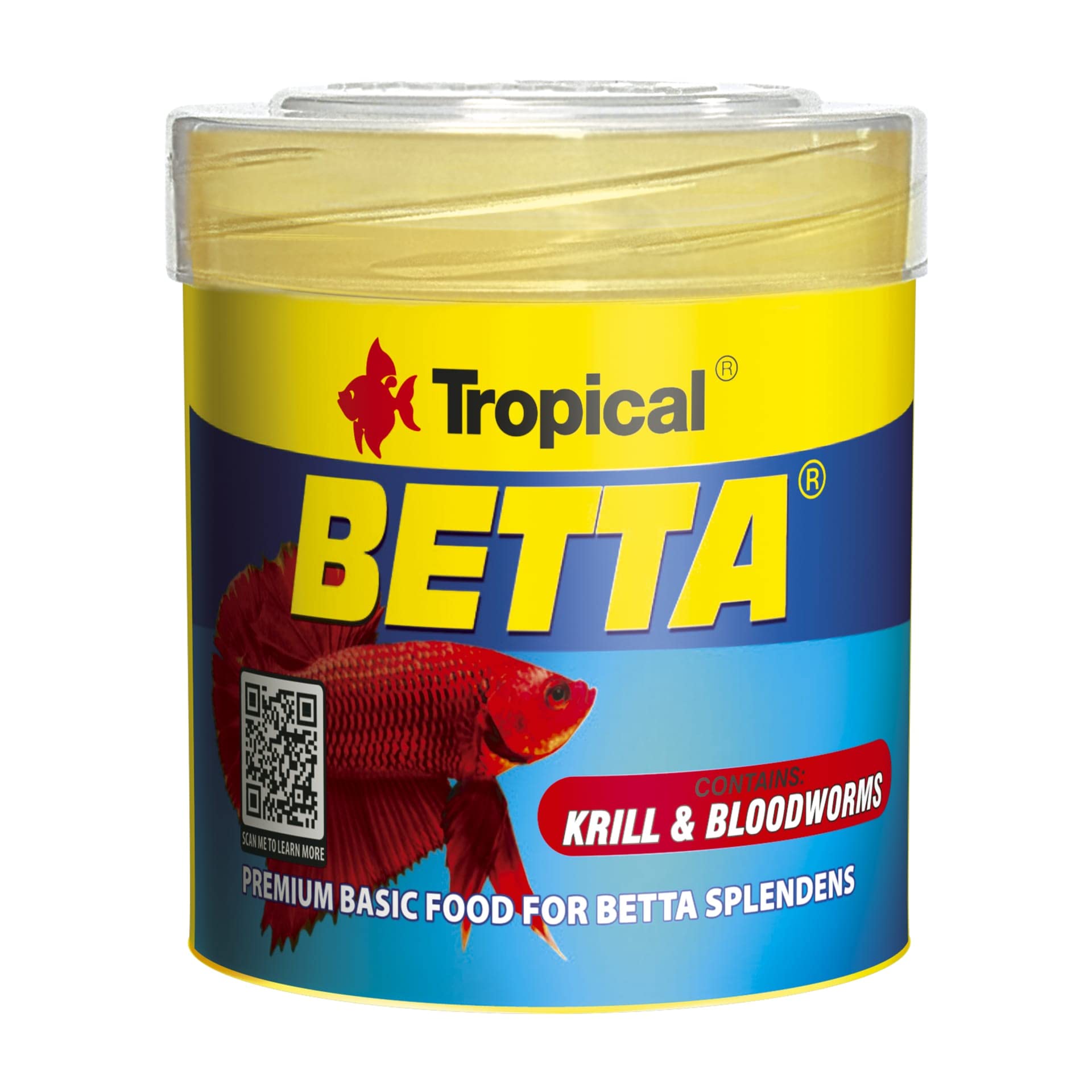 BETTA 50ml / 15g - multi-ingredient flakes for betta fish & small labyrinth fish with freeze-dried bloodworms