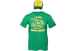 Mad Engine Stranger Things Dustin Camp Know Where Adult Halloween Costume T-Shirt and Hat Set Cosplay