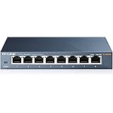 TP-Link TL-SG108 8-Port 10/100/1000Mbps Desktop Gigabit Steel Cased Switch, IEEE 802.1p QoS, Up to 72% Power Saving