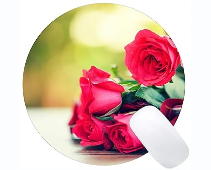 Yanteng Tapis De Souris De Jeu Fleur Rose Rouge Rose
