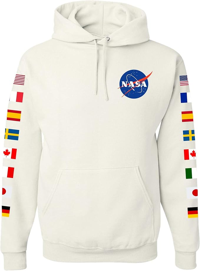 nasa flag discovery spaceship mens hoodie