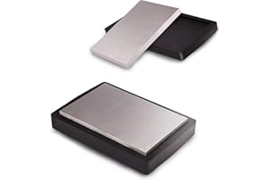 MaxoPro 4"x6" Steel Bench Block Flat Anvil Jewelers Tool with Tough Rubber Block – Heat-Treated Scratch-Resistant Solid Metal Bench Block for Jewelry Making, Repairing, Metal Stamping