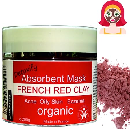 Rote Französisch Tonmaske Organische 200g Absorberende Maske BIO-Kosmetik, die funktioniert