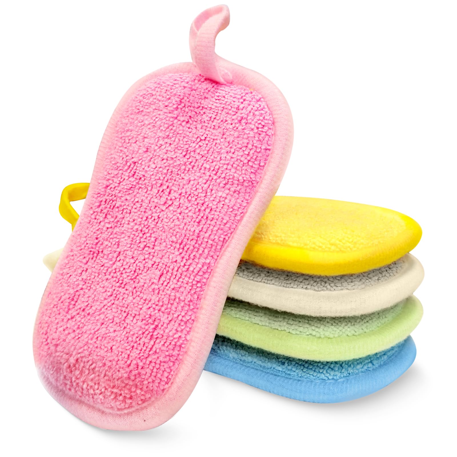 Photo 1 of ***** 2 pack***** 5 PCS Sponges, Non-Scratch Dish Sponge for Kitchen Household Bathroom Cleaning, Multicolour Dual Sided Kitchen Sponges Reusable Microfiber