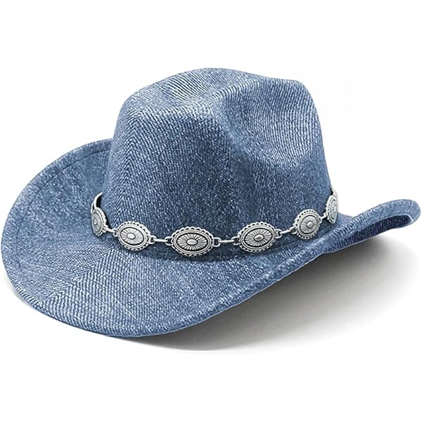 Blue Wide-Brimmed Hat with Silver Accents Bull Ranch Medium New Blue Wide-Brimmed Hat with Silver Accents Bull Ranch Medium New main image 3